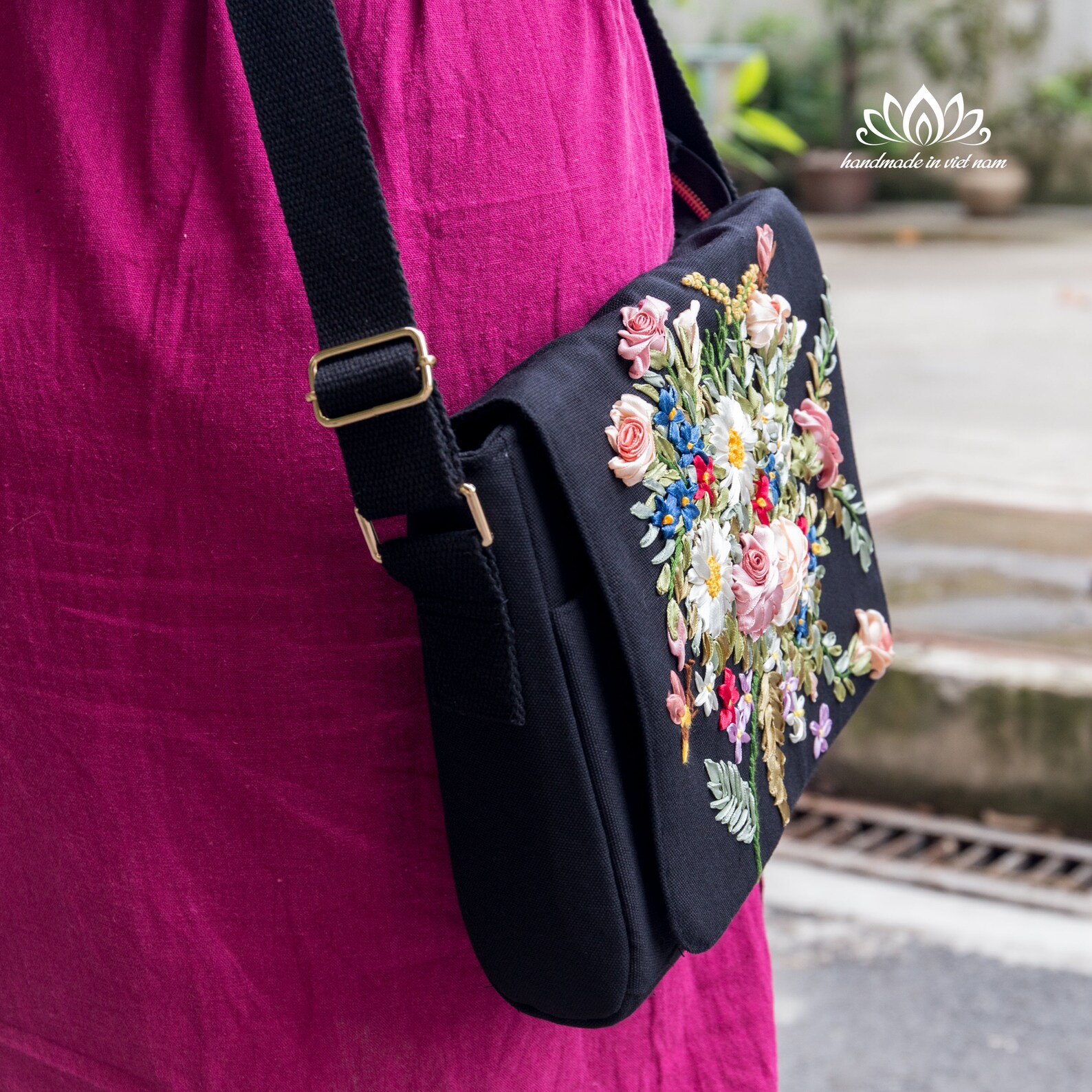 Messenger Bag Embroidered Shoulder Bag Handmade Sewing Bag Etsy