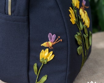 BAGGU Tan Sunflower Backpack - Hand Embroidery - New with Tags BAGGU | Bags | Baggu Tan Sunflower Backpack Hand Embroidery  main image 3