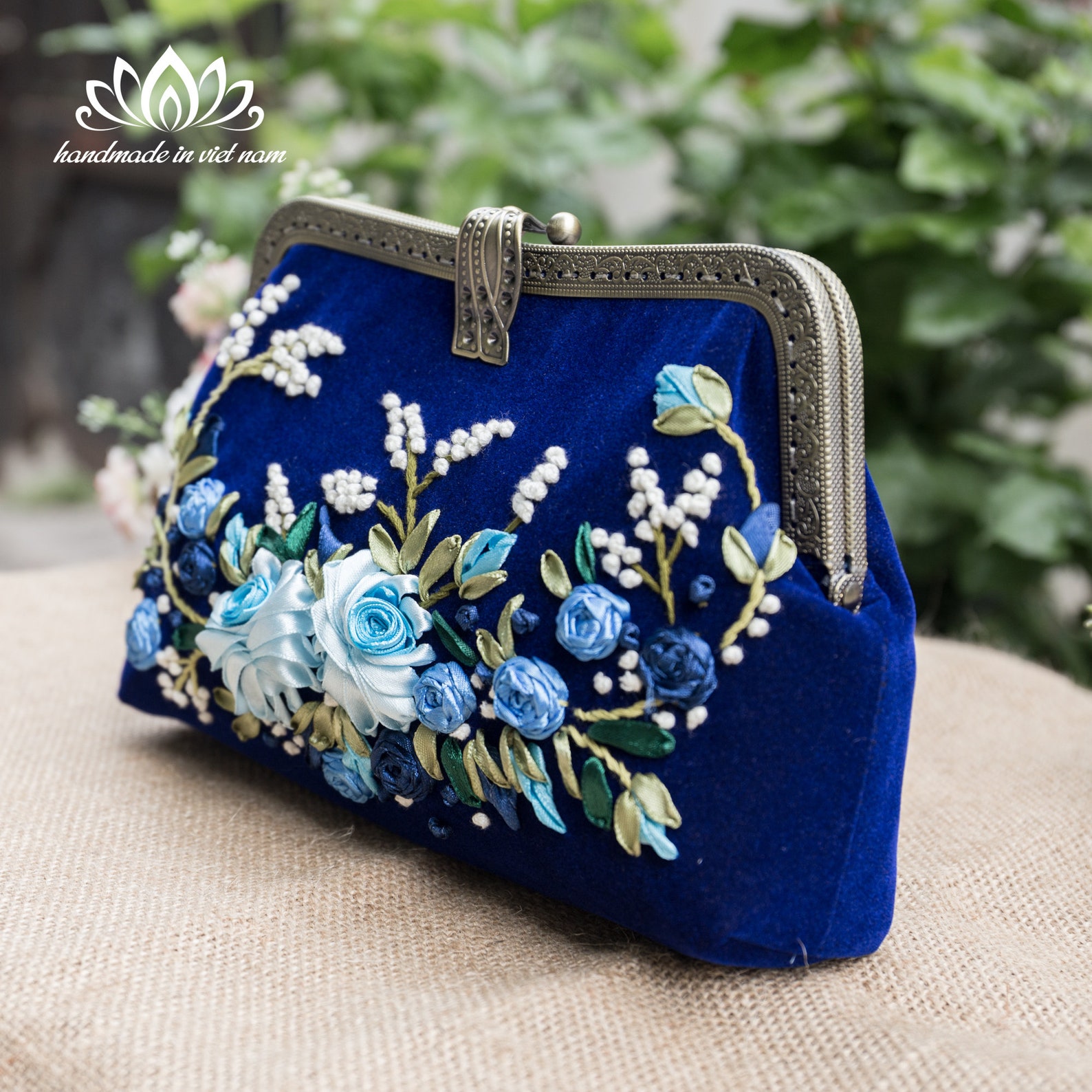 Clutch Bag With Shoulder Strap Ribbon Embroidery Bag Wedding - Etsy