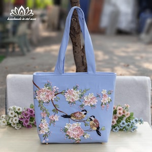 Schöne Borte bestickte Tasche | Dicke und robuste Einkaufstasche | Überraschungsgeschenk