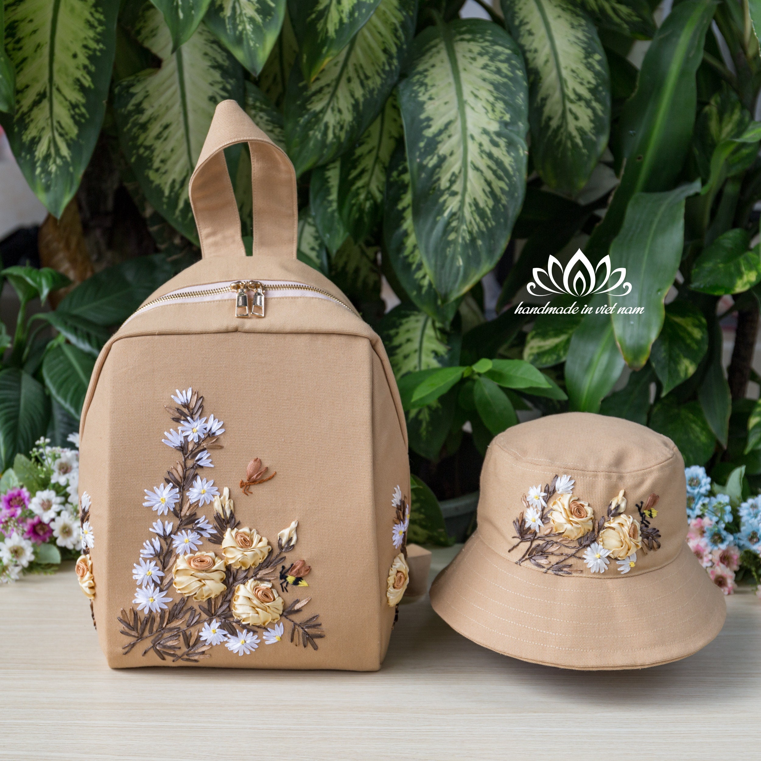 Embroidered Backpacks and Bucket Hats, Unique Ribbon  display picture 1