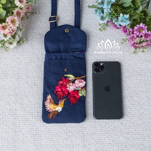 Bolso bandolera de lona para teléfono, cartera para teléfono con bandolera, regalo único
