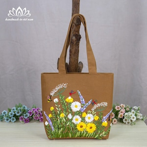 Beautiful ribbon embroidered bag | Thick and sturdy tote bag | Surprise gift