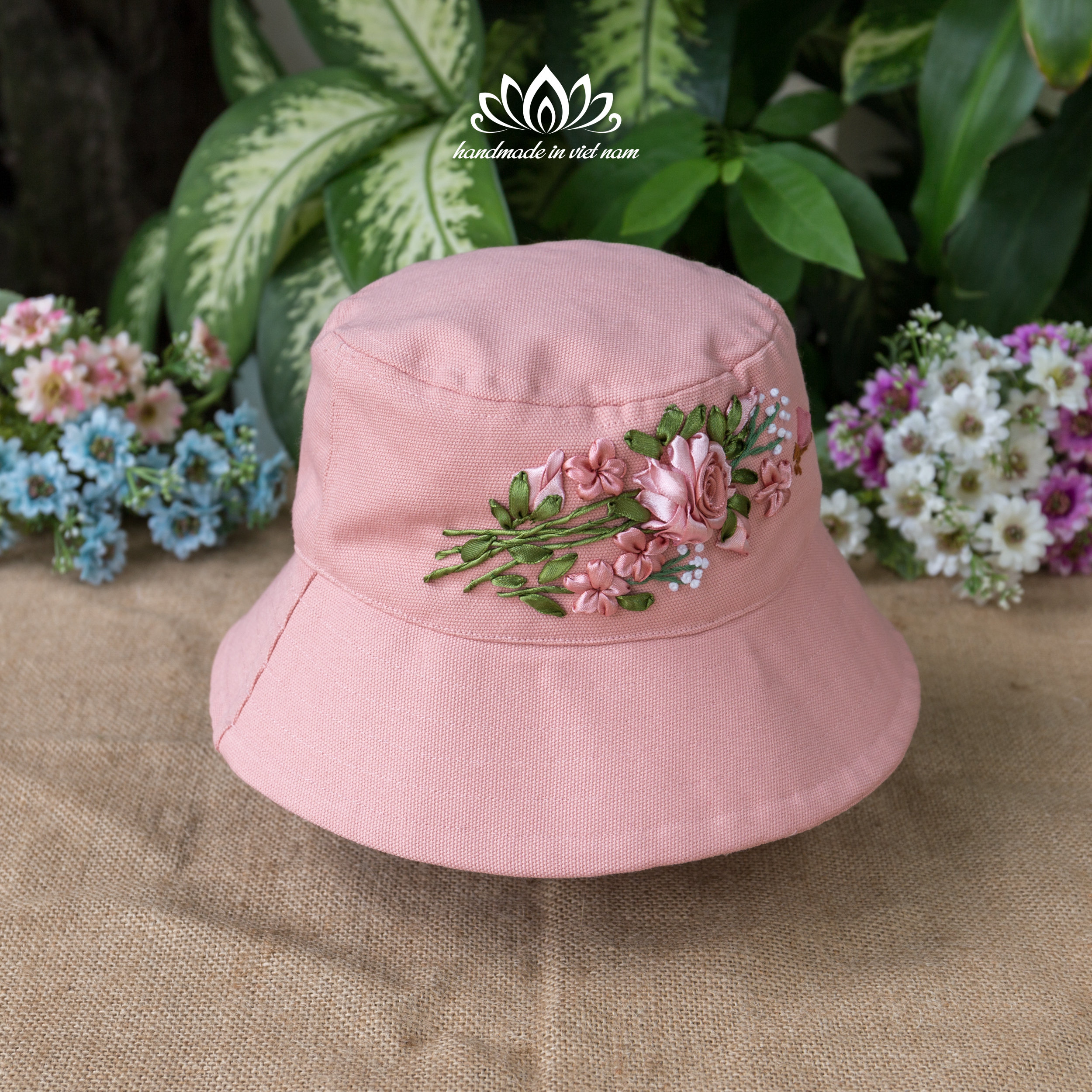 Embroidered Bucket Hat Canvas Bucket Hats Ribbon Embroidery - Etsy