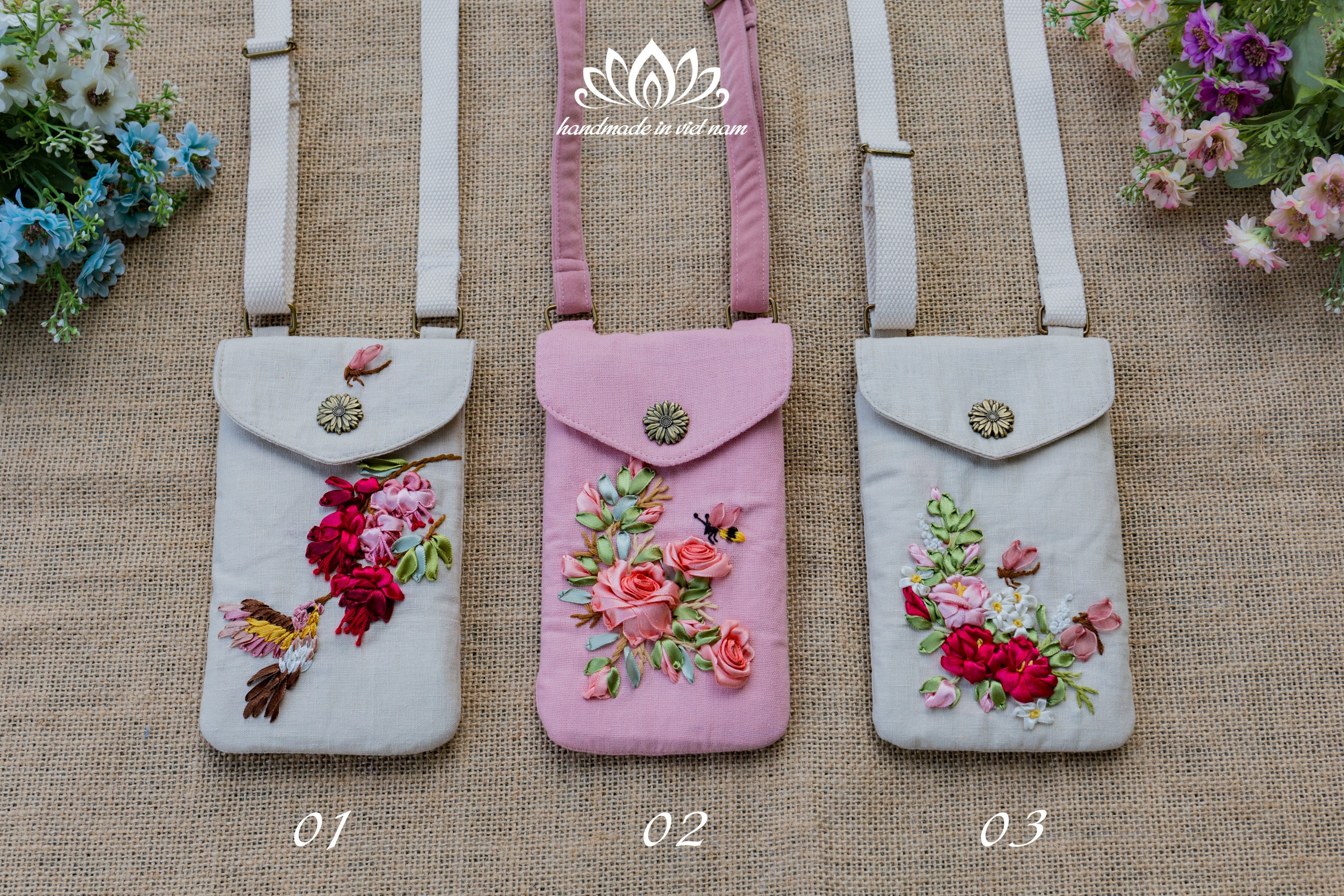 Yinzhenxiu-Women Cell Phone Crossbody Purse Vintage Embroidery