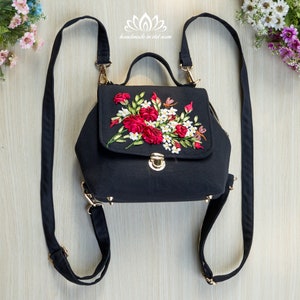 Rose embroidery doctor bag for women, Personal travel bag