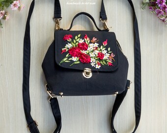 Rose embroidery doctor bag for women, Personal travel bag