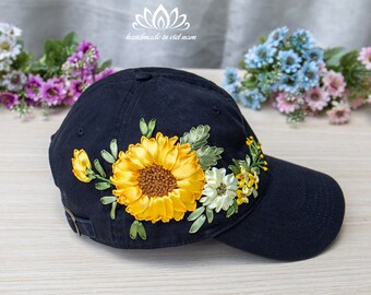 LOKIDVE Women's Sunflower Baseball Cap – Adjustable 'You Are My Sunshine' Dad Hat, Black - View #5