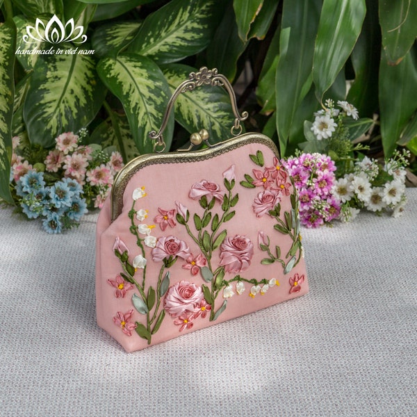Embroidered handbag | ribbon embroidery |  great Quality | unique product