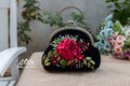 Clasp purse for women | Embroidered rose with ribbon | Kiss lock purse product logo