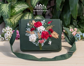 【GRAVER】21FW★ flower embroidered cross messenger bag Designer fashion, Seoul-fully created | W Concept