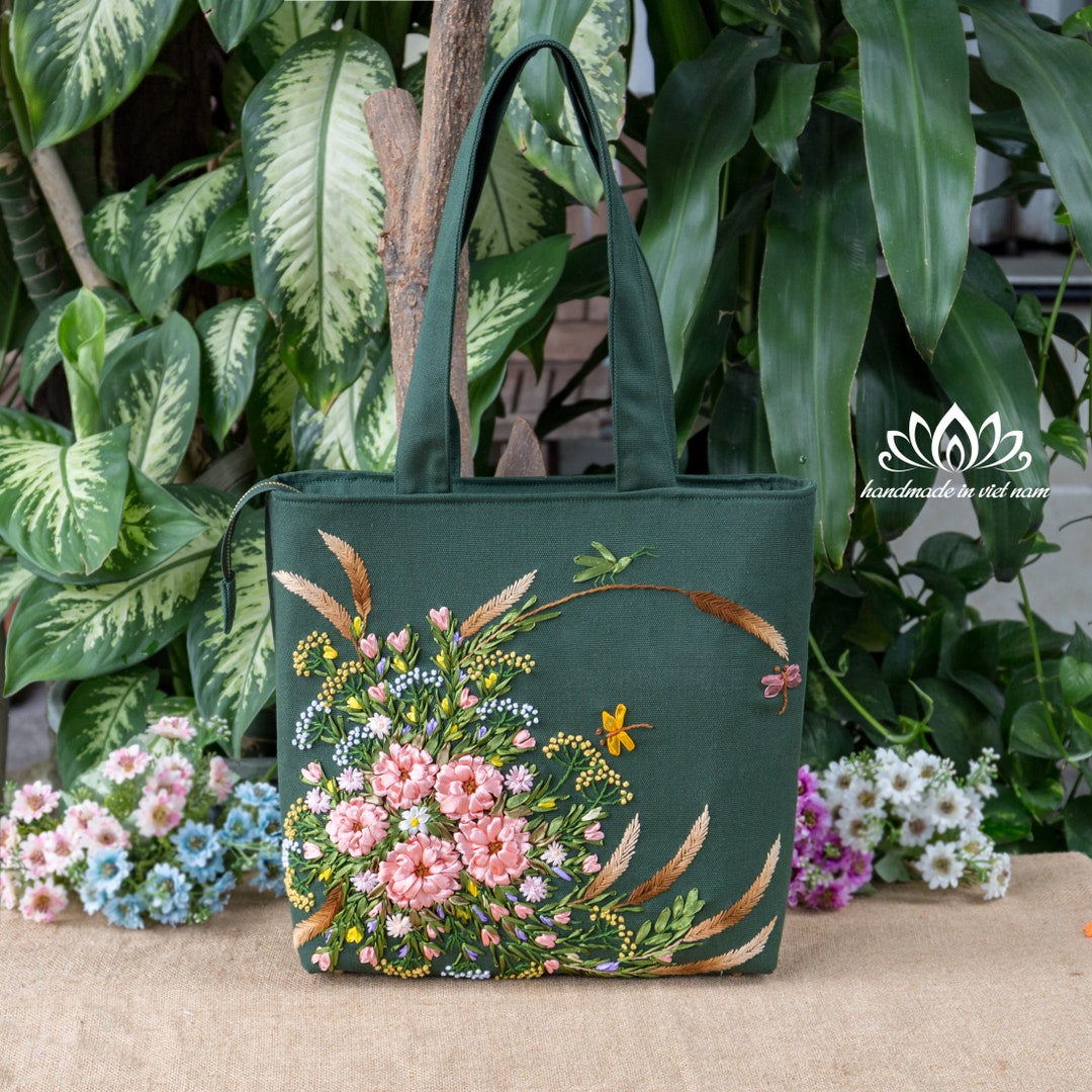 Embroidered Logo Shoulder Bag