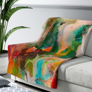 Abstract Art Sherpa Fleece Blanket: Cozy Plush Throw