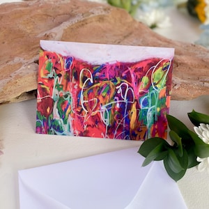 Bunte Natur Abstrakt Blank Notecard mit Umschlag Freund künstlerisch stationär kleines Geschenk für Kunstliebhaber Grußkarte für alle Gelegenheiten