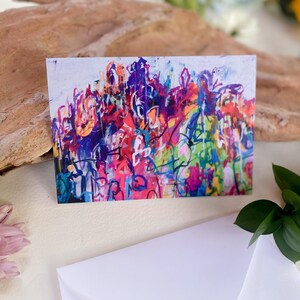 Cartão de notas em branco abstrato de paisagem divertida com envelope amigo artístico estacionário pequeno presente para amante de arte cartão de felicitações para todas as ocasiões