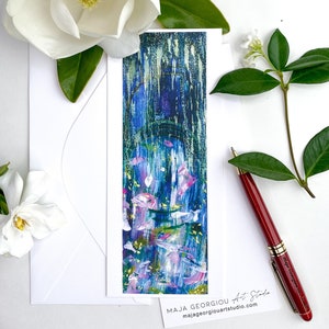 Biglietto vuoto con busta Gardens At Giverny, 3,67x8 dal dipinto originale di paesaggi e giardini fioriti, biglietto di auguri per tutte le occasioni
