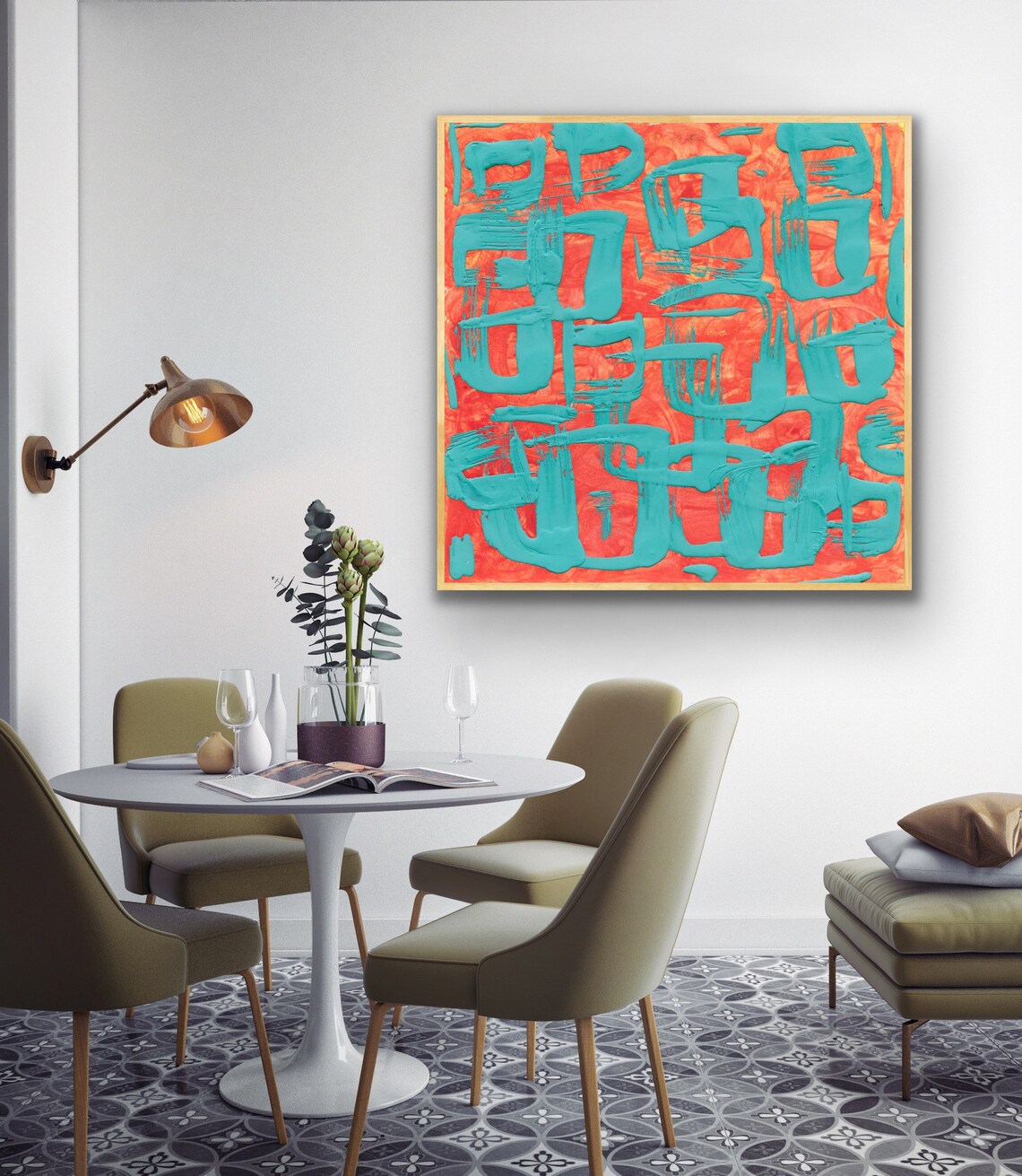 Large Abstract Art Printable 40x40 Art Print Digital Download Etsy
