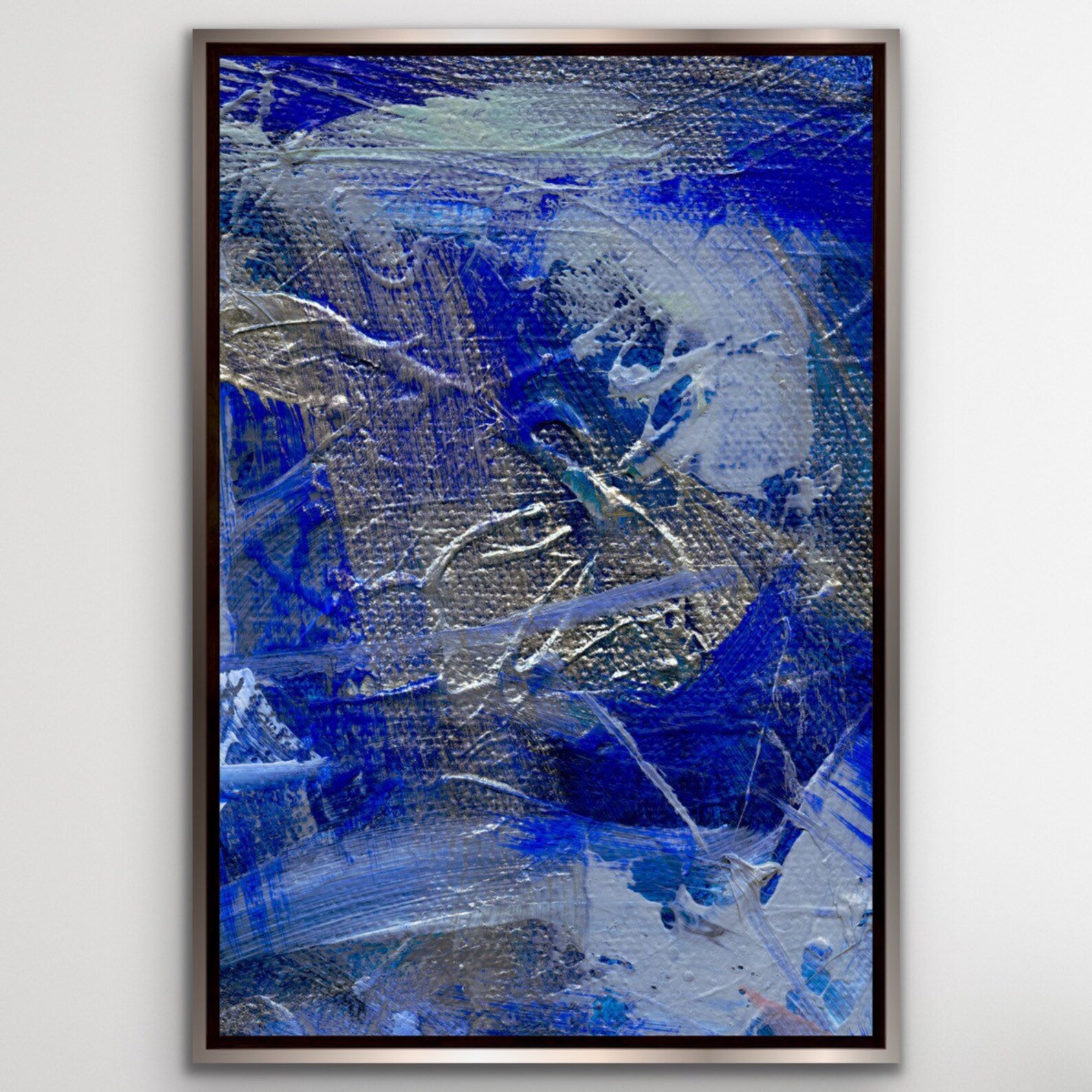Royal Blue Silver Abstract Art Set of 2 Digital Download 24x36 Etsy