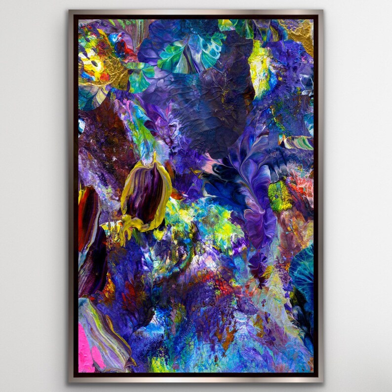 Abstract Flower Garden Art Prints large 24x36 Art Prints Set Etsy