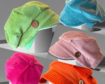 Balloon Hat Adults Children Corduroy Cotton Lined Fabric Selection Customer Request Unique Handmade Germany
