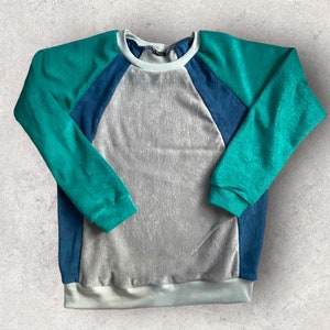 Frottee Pullover für Kinder Jungs Mädchen Baumwolle Color Blocking Farbenmix Germany Jersey Bild 5