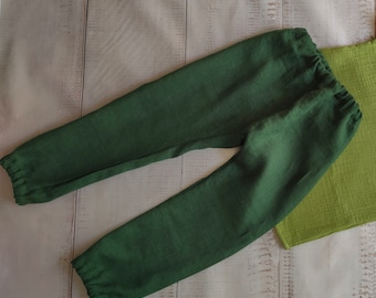 Pantalon Lin Stohnewashed Child Pump Pants Été Ceinture élastique Léger Aéré Naturkind Waldkind Waldorf Pantalon de vacances 74-152