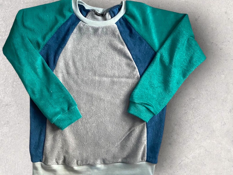 Frottee Pullover für Kinder Jungs Mädchen Baumwolle Color Blocking Farbenmix Germany Jersey Bild 1