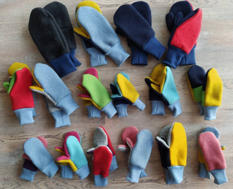 Gloves Mittens Child Organic Wool Wool Wool Woolwalk Wool Cuffs Gift Surprise Uni Colorful image 5
