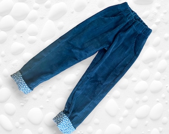 Pantaloni per bambini in velluto a coste/jeans, ragazzi e ragazze, robusti, comodi, selezione di colori, pantaloni alla moda, per la scuola, foresta, asilo, retrò, unici, fatti a mano, Germania