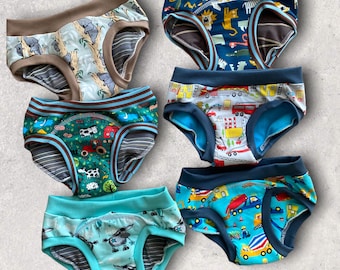 Dziecięce spodenki treningowe Molton+-PUL pieluchomajtki treningowe 68-116 suche spodenki treningowe bez pieluch Ręcznie robione w Niemczech na życzenie klienta