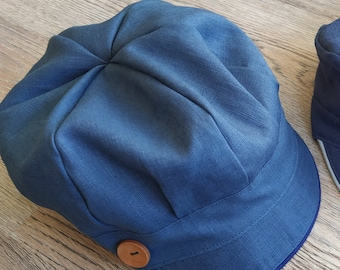 Balloon hat linen STONEWASHED 280 color selection summer sun protection umbrella holiday children adults nature child forest kindergarten vintage cap