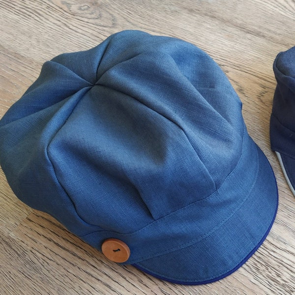 Ballon Mütze Leinen STONEWASHED Farbauswahl Sommer Sonnschutz Schirm Urlaub Kinder Erwachsene Naturkind Waldkindergarten Vintage Cool Cap