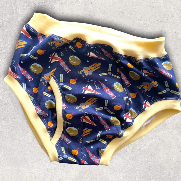 Big boy underwear Abdl slip garcon Briefs for men Bio Organik Pants XS S M L XL XXL Unterhose Slip Weltall Raketen Planeten