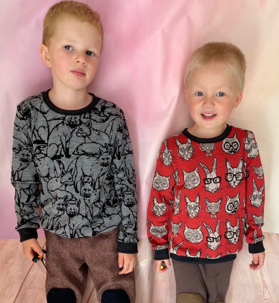 Maglione di lana 80-164 bambino volpi morbido organico lana