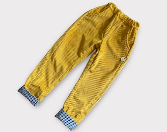 Cord/Jeans Kinder Hose Jungs Mädchen robust bequem Farbauswahl Cool Mitwachshose Schule Waldkindergarten Retro Unikat Handmade Germany