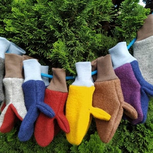 Gloves Mittens Child Organic Wool Wool Wool Woolwalk Wool Cuffs Gift Surprise Uni Colorful image 6