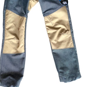 Pantalon cargo pour enfant garçon Jeans robuste Pantalon assorti Bordure pour loisirs et extérieur Fidibux Jean en cordon Bordure des genoux et du bas Imperméable 74-164 image 7