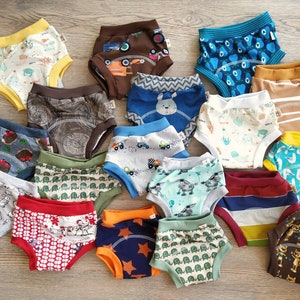 Culotte d'entraînement pour enfants Molton+-PUL Slip d'entraînement pour couches 68-116 Slips d'entraînement secs sans couches Fabriqué à la main en Allemagne Demande du client