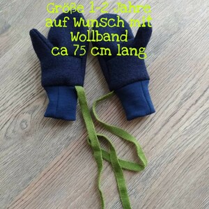 Handschuhe Fäustlinge Kind Bio Wolle Schurwolle Wollwalk Wollbündchen Geschenk Überraschung Uni Bunt Bild 4