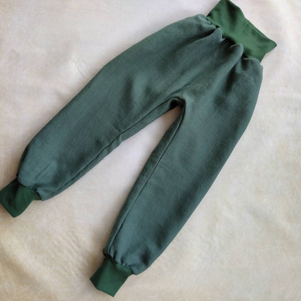 Linen trousers children's cuffs summer trousers lightweight trousers color selection holiday trousers Naturkind Handmade in Germany