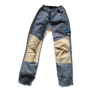 Pantalon cargo pour enfant garçon Jeans robuste Pantalon assorti Bordure pour loisirs et extérieur Fidibux Jean en cordon Bordure des genoux et du bas Imperméable 74-164 image 1