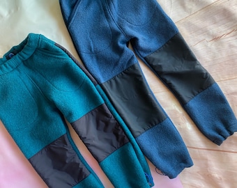 Woolwalk trousers + pockets winter outdoor virgin wool COLOR SELECTION mulesing-free oilskin / cordura trim adjustable waistband 74-164 forest kindergarten