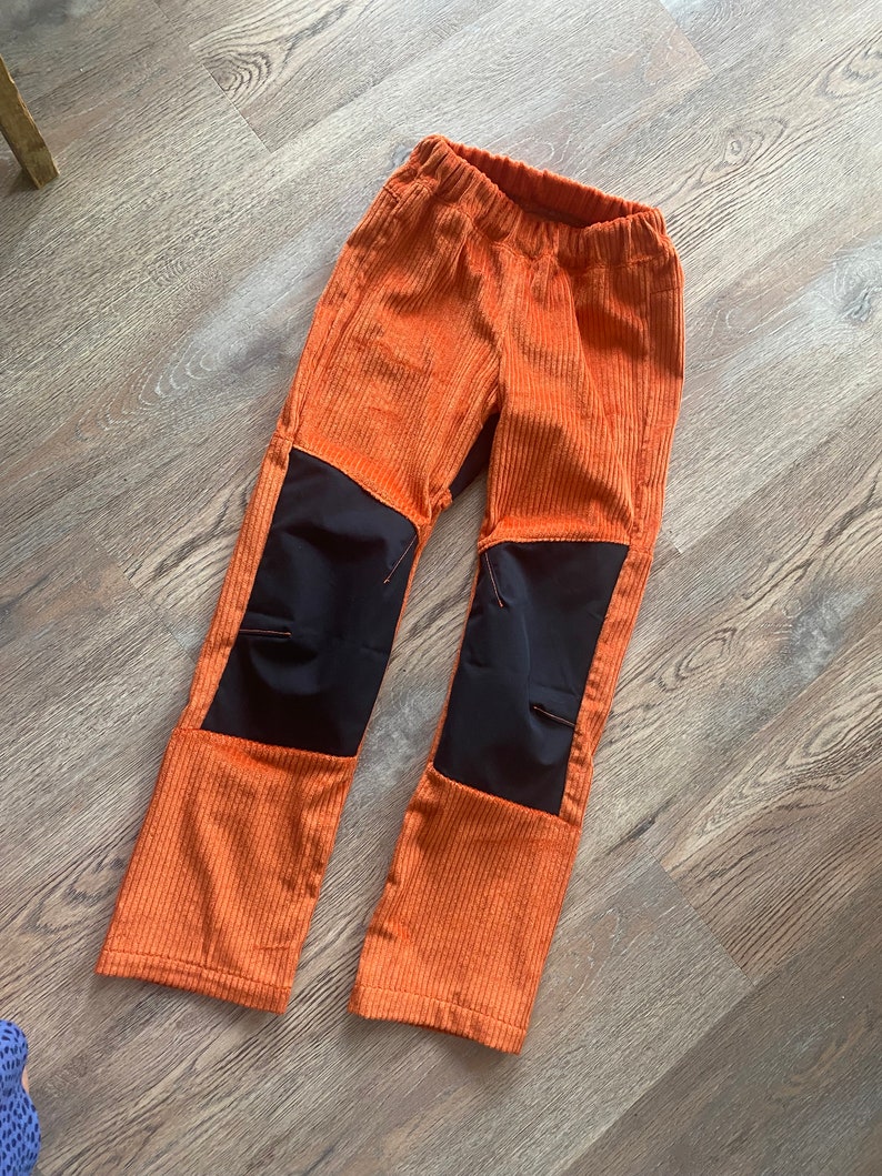 Pantalon cargo pour enfant garçon Jeans robuste Pantalon assorti Bordure pour loisirs et extérieur Fidibux Jean en cordon Bordure des genoux et du bas Imperméable 74-164 image 5