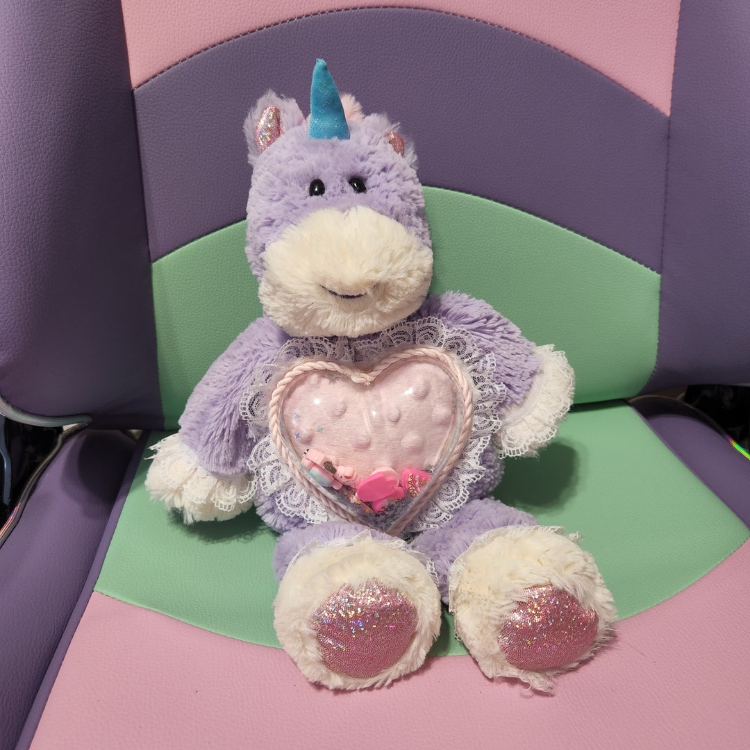 Unicorn Plush With Rattle Stomach Etsy