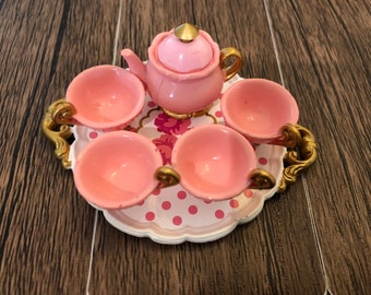 Dollhouse Miniature Mini Gold Teapot Toy Model Kids Gift RKCA