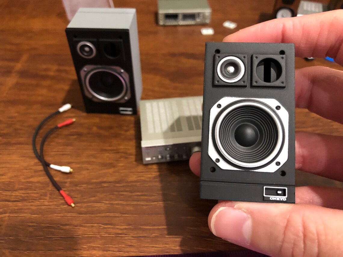 Miniature stereo player miniature speakers dollhouse stereo Etsy