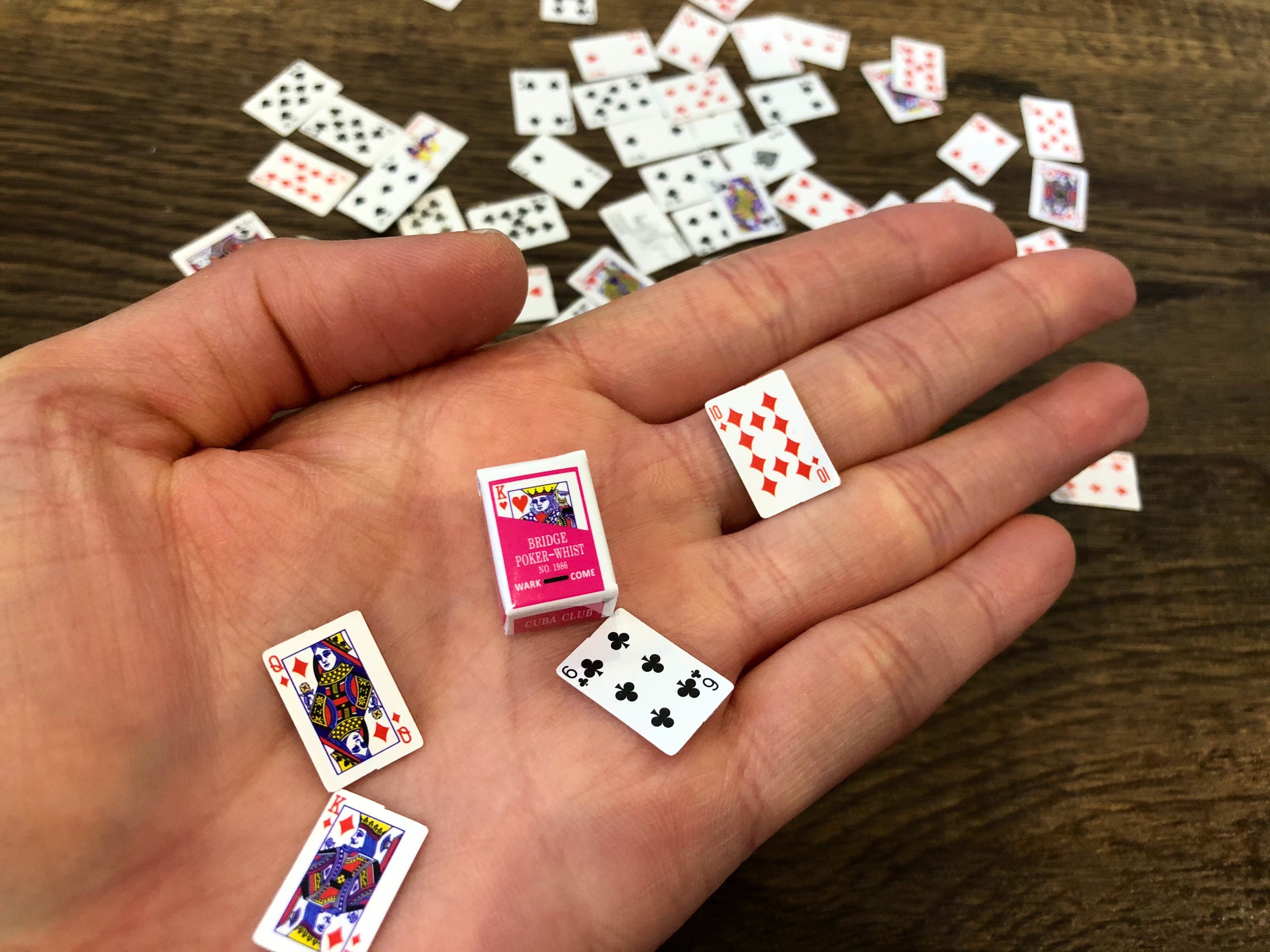 Miniature playing cards miniature cards Etsy