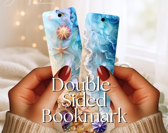 Beach and Waves Metal Bookmark, Double-Sided, 2 Bookmarks for the Price of 1!