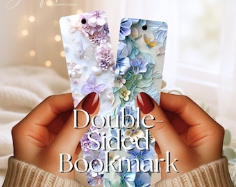 Pastel Quilled Flowers Metal Bookmark, Floral Quill, Double-Sided, 2 Bookmarks for the Price of 1!
