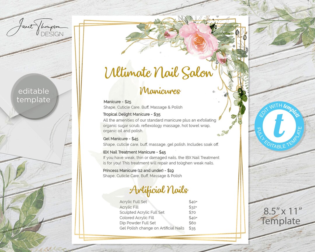 nail-salon-menu-salon-menu-custom-menu-services-price-list-nail-spa-menu-template-spa-menu-template-hair-services-menu-salon-services-etsy